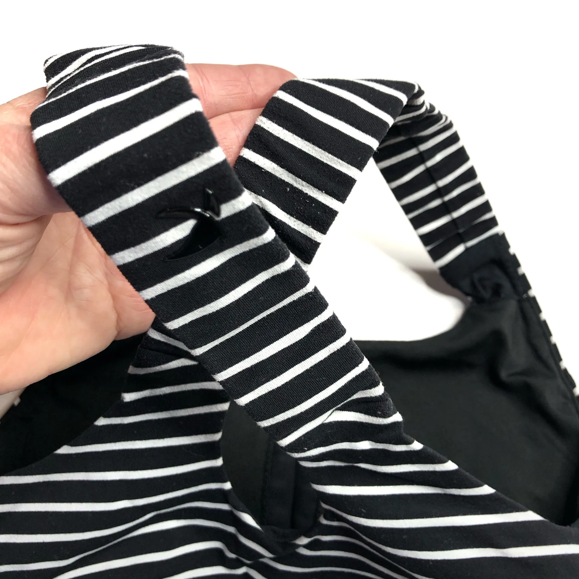 Full Force Sports Bra Black White Stripe - Image 4