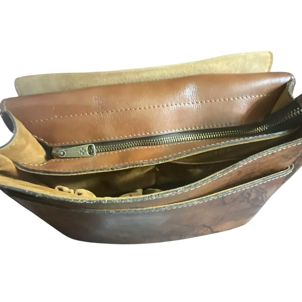 Patricia Nash English Garden Floral Map London Brown Leather Saddle Bag - Image 13