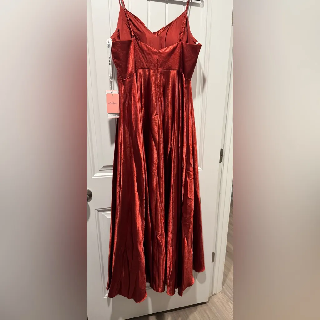 JJ’s House A-line Cowl Floor-Length Stretch Satin Dress Size 16 NWT - Image 6