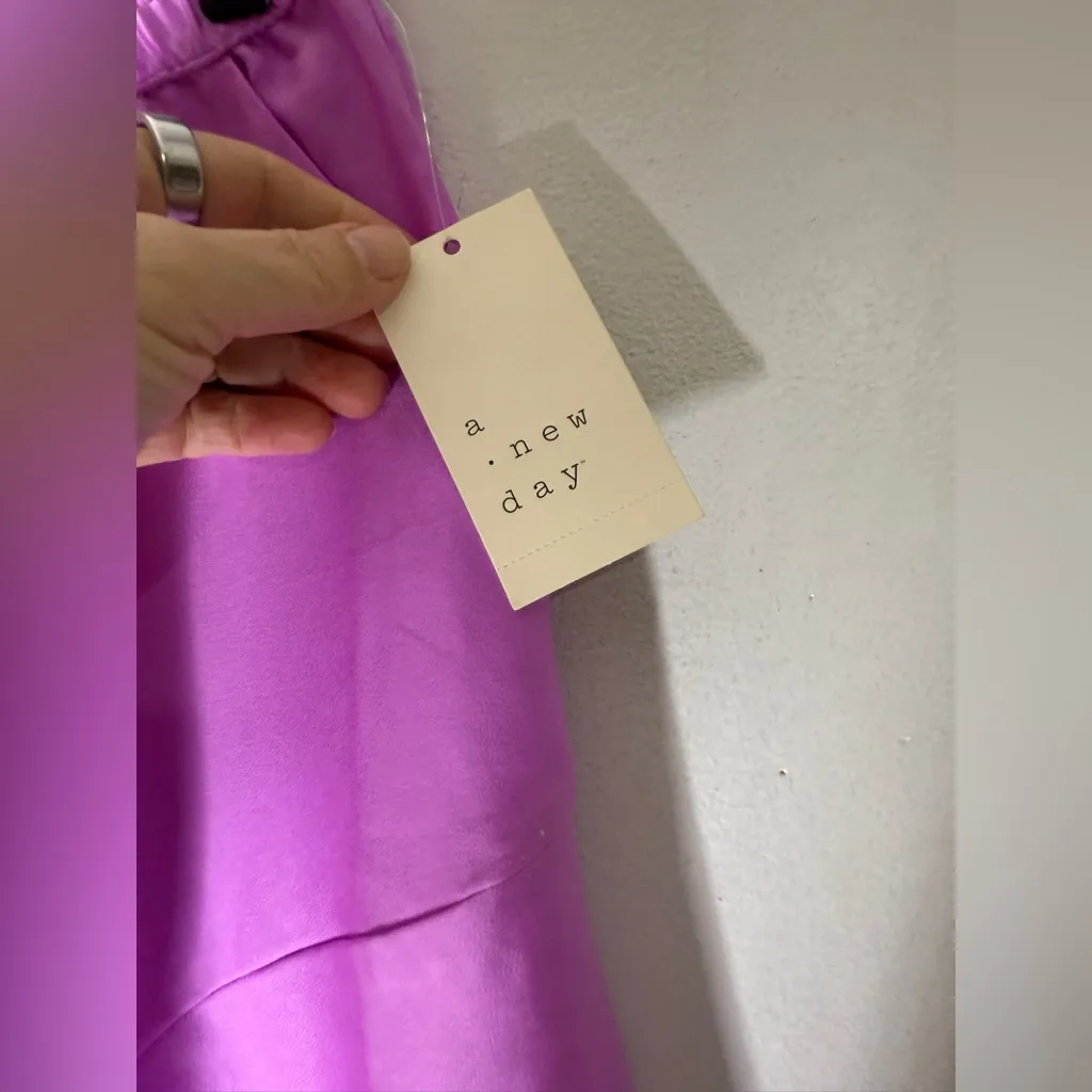 NWT A New Day Violet Satin A-line Maxi Skirt with Pockets Size Medium‎ - Image 5