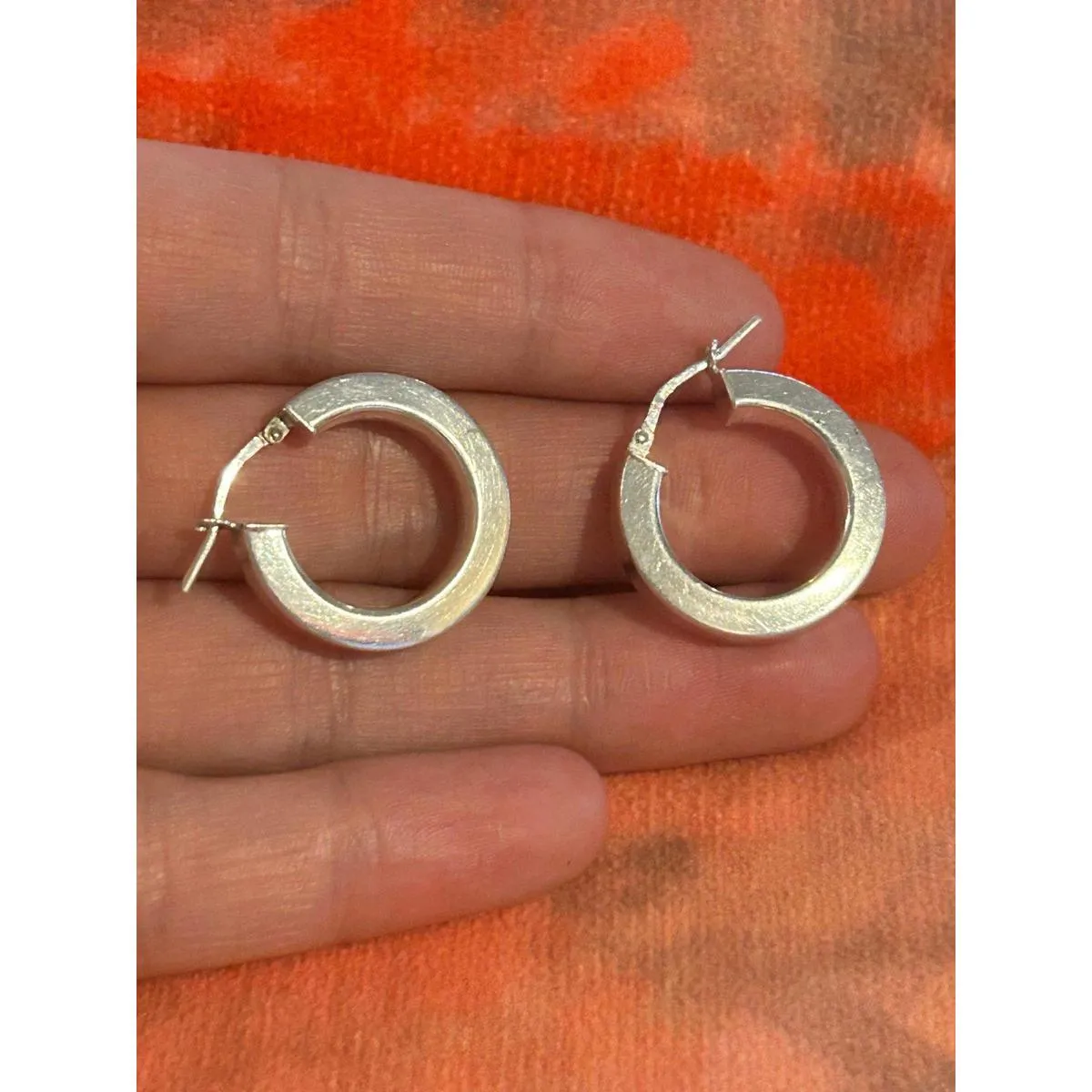 Lot d005 earrings hoops cute 925 sterling silver - Image 6