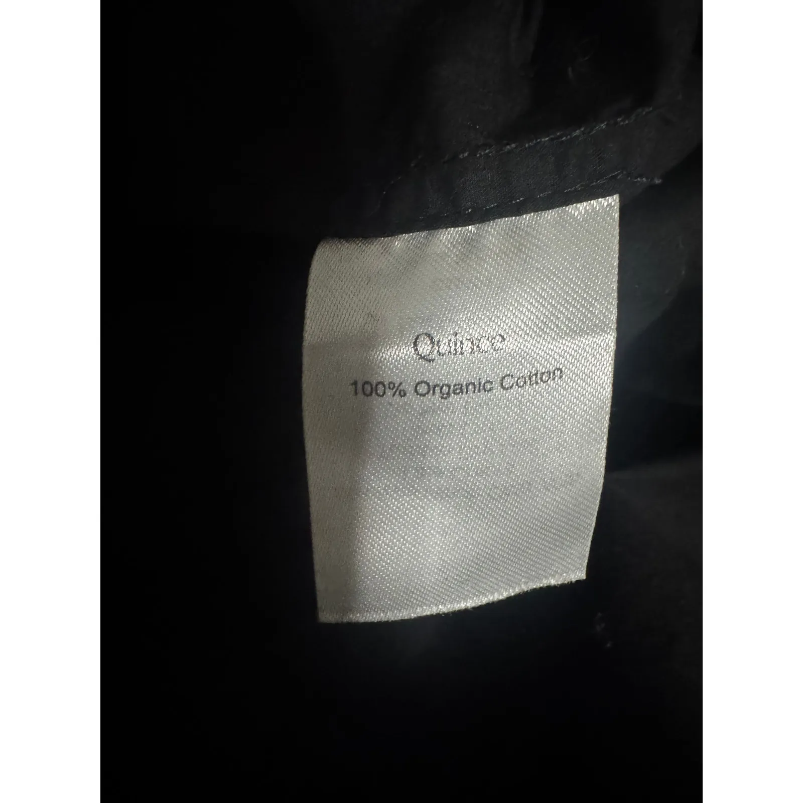 Quince Black Smocked Tiered Midi Dress – Organic Cotton – Size L - Image 7