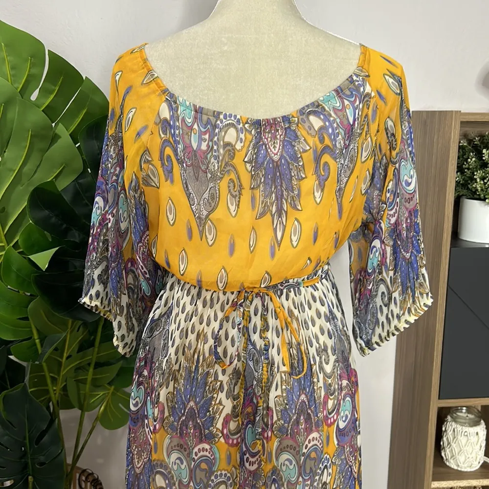 Romeo & Juliet couture • boho printed elbow sleeve mini dress - Image 5