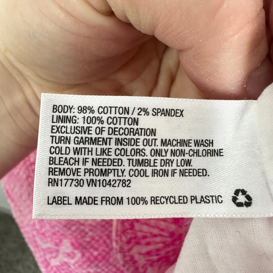 Lilly Pulitzer Target Collab Pink White Paisley Lace Trim V Neck Dress Size 6 - Image 6