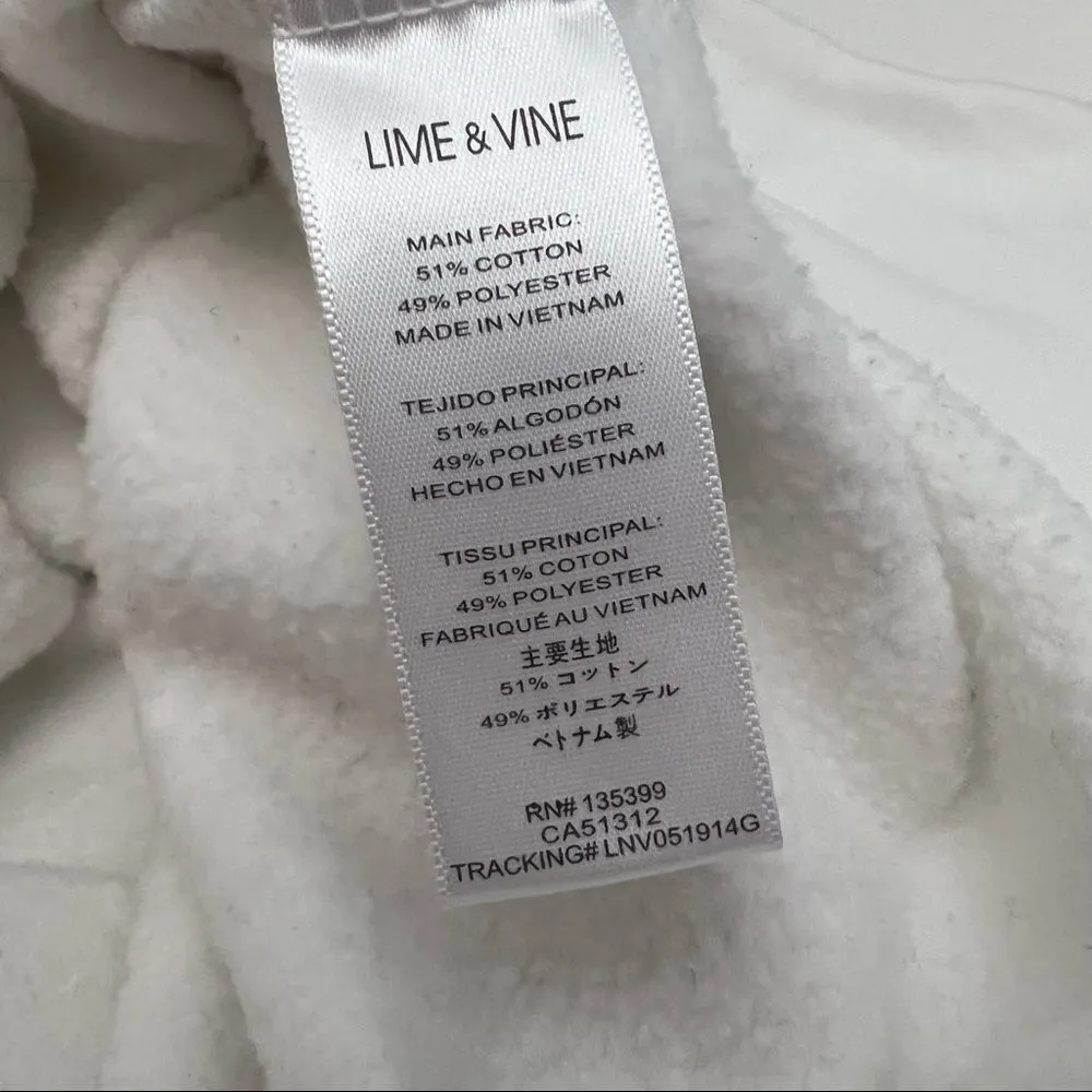 Lime & Vine White Rose Gold Zipper Cropped Sweatshirt Size M - Image 8