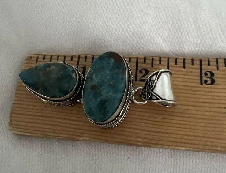 Apatite 925 Sterling Silver Heart Necklace Gemstone Handmade Womens Jewelry Blue - Image 9