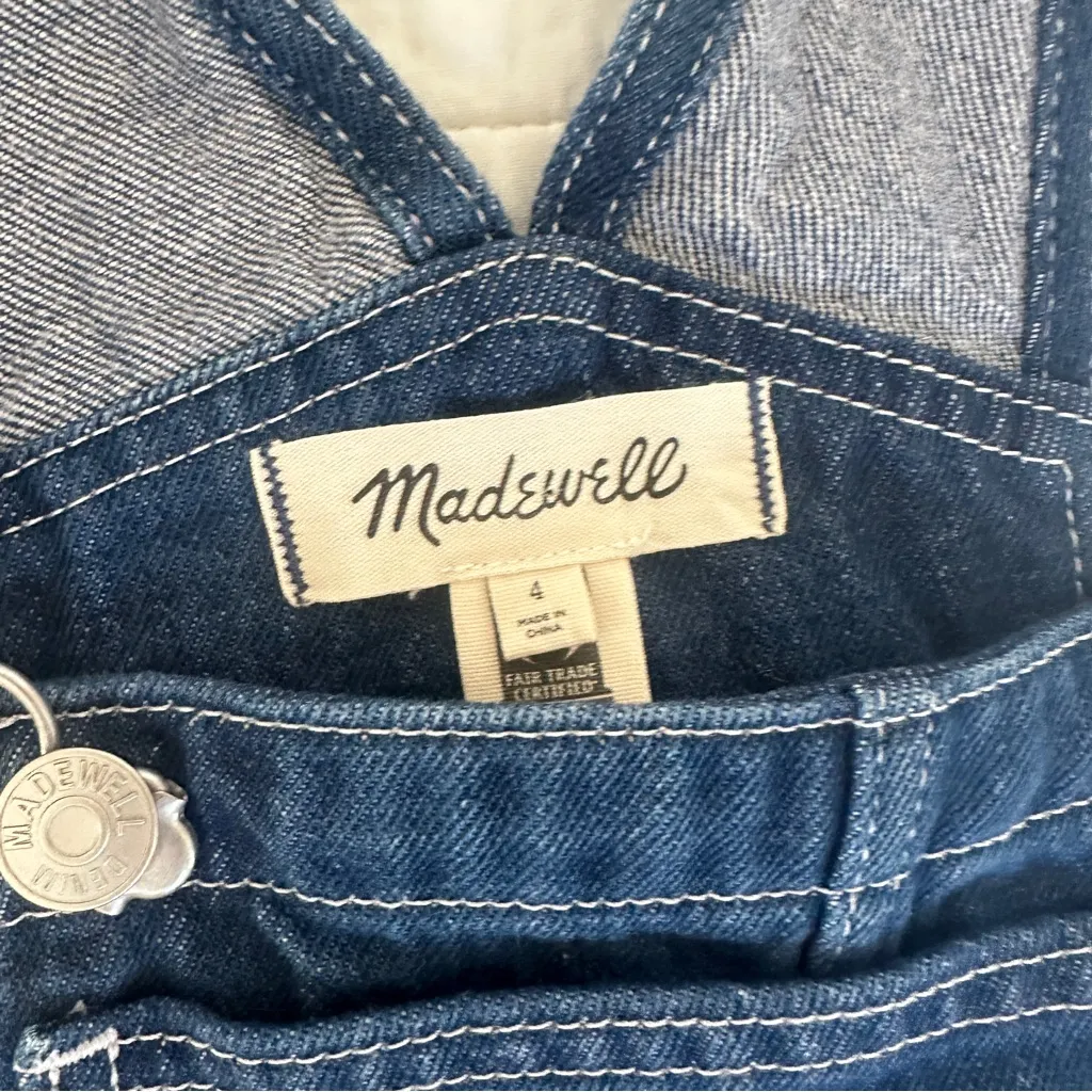 Madewell Superwide Leg Denim Overalls in Warham Wash 4 NEW - Image 8