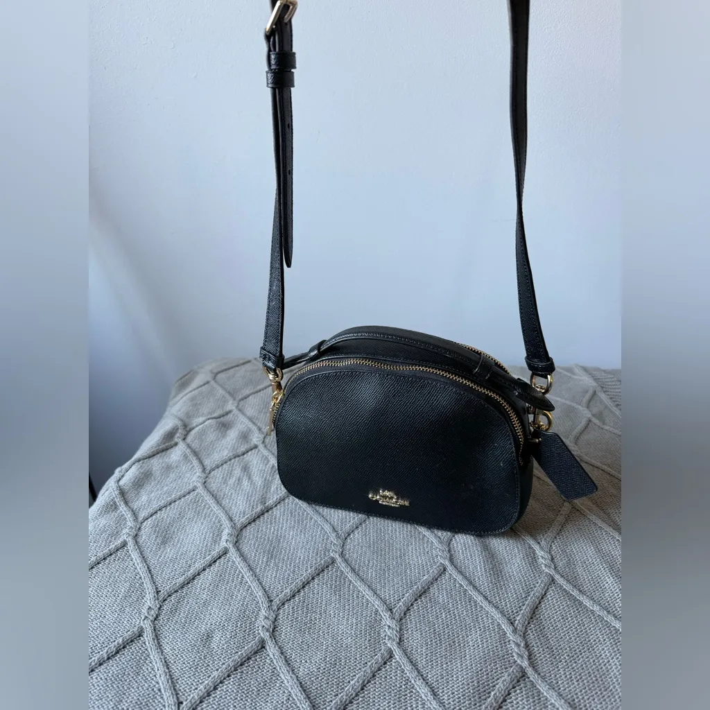 Coach Serena Satchel Crossbody Bag Top Handle Saffiano Leather Black 1589 Small - Image 4