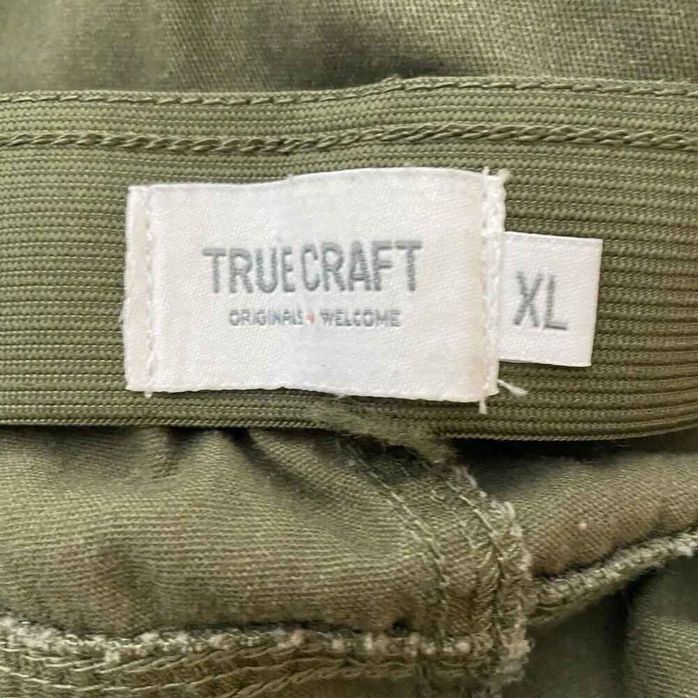 True Craft High Rise Flare Dark Olive Elastic Waist Pants Size XL womens - Image 4