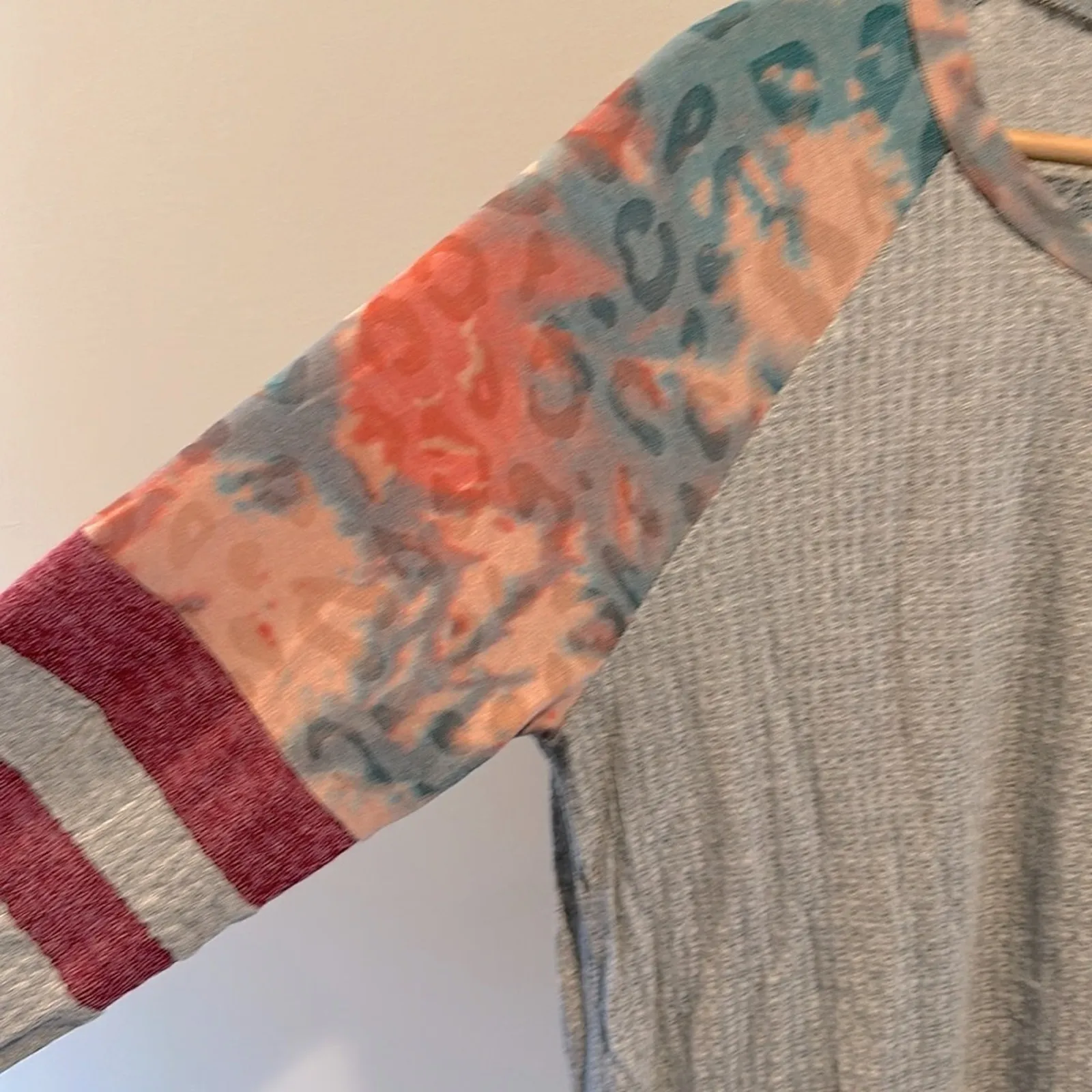 1.4.3. Story by Line Up Medium Pastel Abstract Animal Print Waffle Knit Top - Image 5