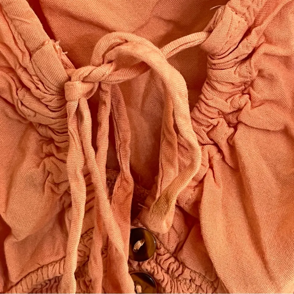 Women’s Juniors Roxy Light‎ Sky Cropped Tank Top Size Medium Button Front Orange - Image 13