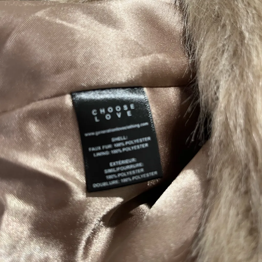 NWT GENERATION LOVE Lucas Faux Fur Jacket Brown & Black M - Image 13