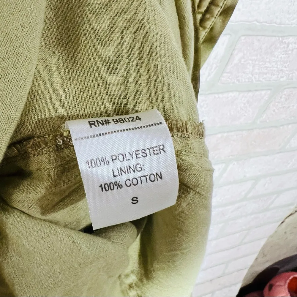 Anthropologie Love the Label Silky Utility Midi Dress in Moss Size S - Image 12