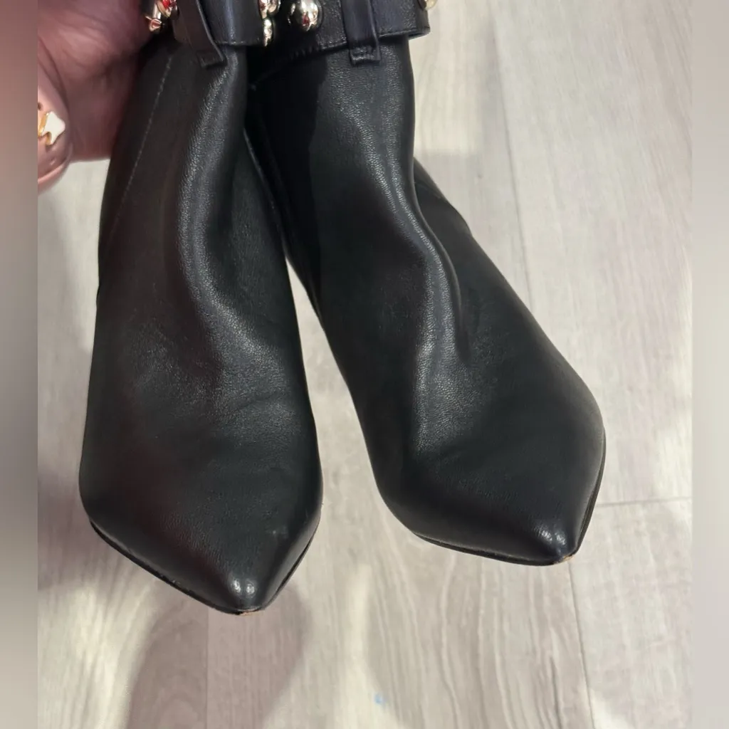 White House Black Market Amari Leather Military High-Heel Boot in Black Size 6.5 - Image 7