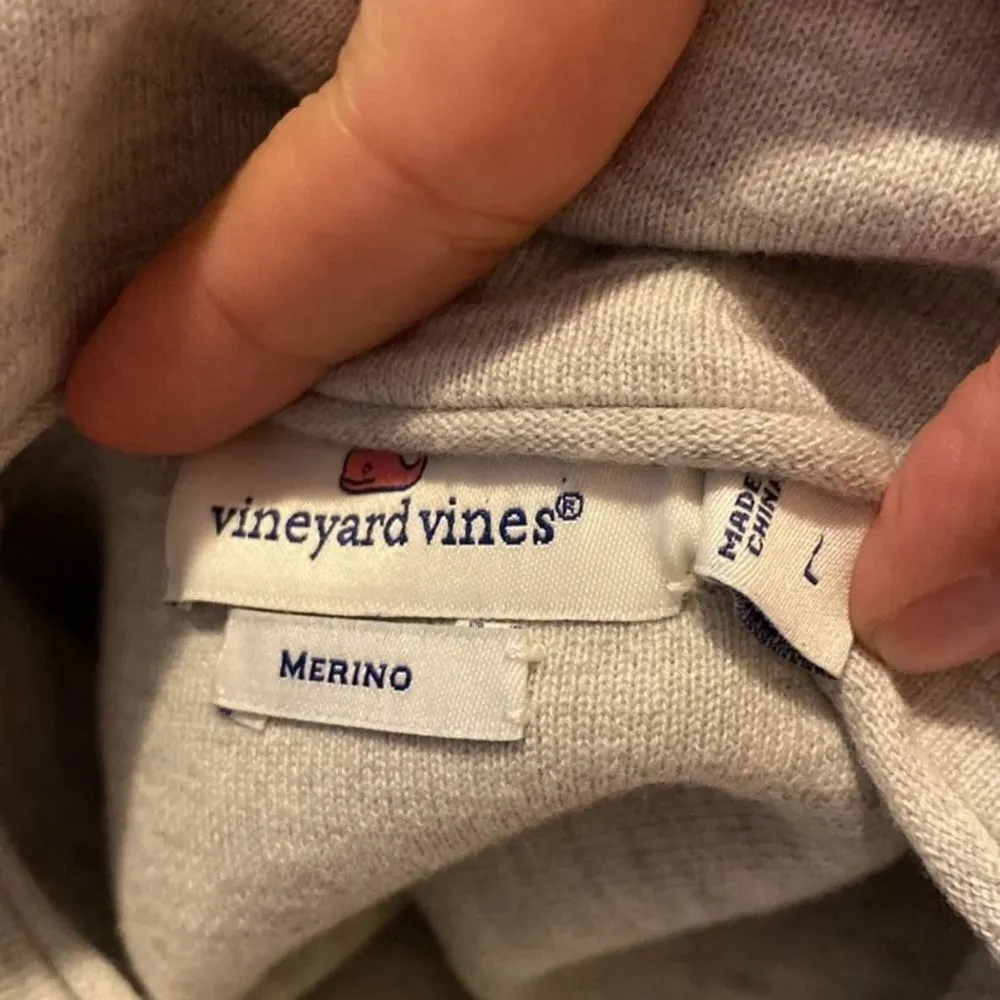 Vineyard vines double grey turtleneck large - Image 5