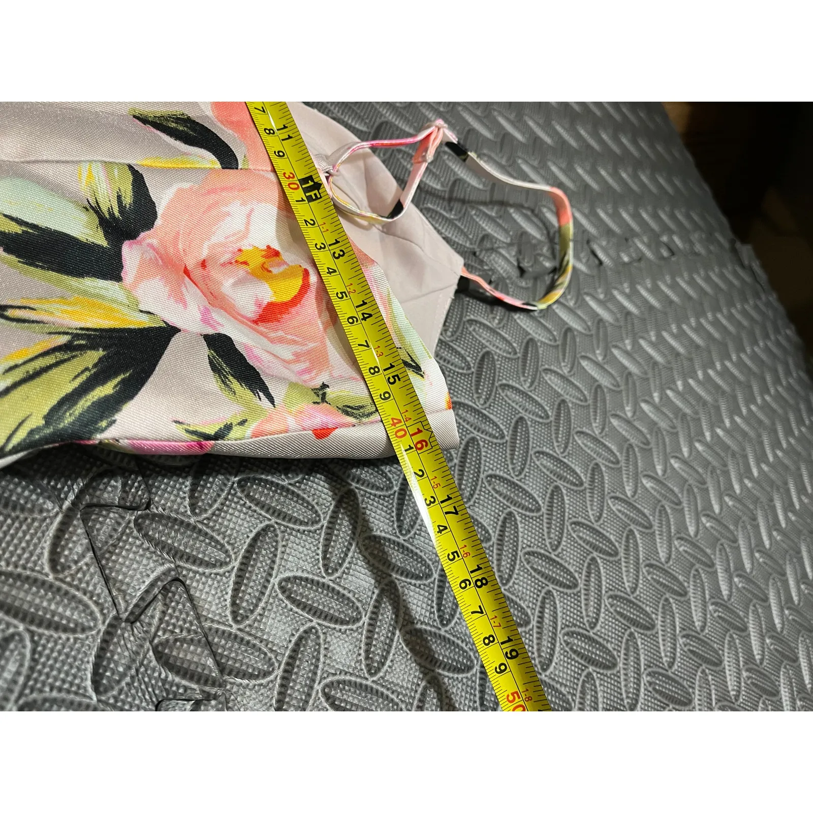 NWT ELIZA J Mikado Floral Print Cocktail Dress Spaghetti Strap Gray Pink 6 - Image 8