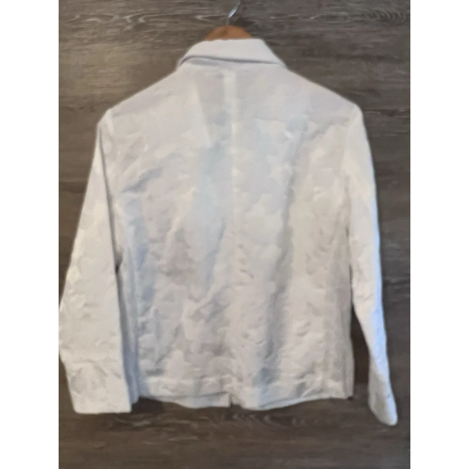 Berek White Daisy Floral Jacket sz L Eyelet Embroidered New Moto Office Career Size L - Image 8