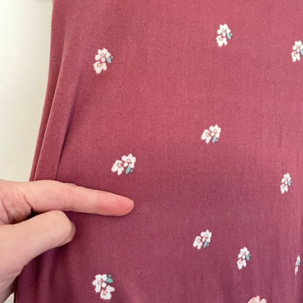 DEREK HEART Mauve Pink Floral Border Print Cold Shoulder Long Sleeve Shift Dress - Image 13