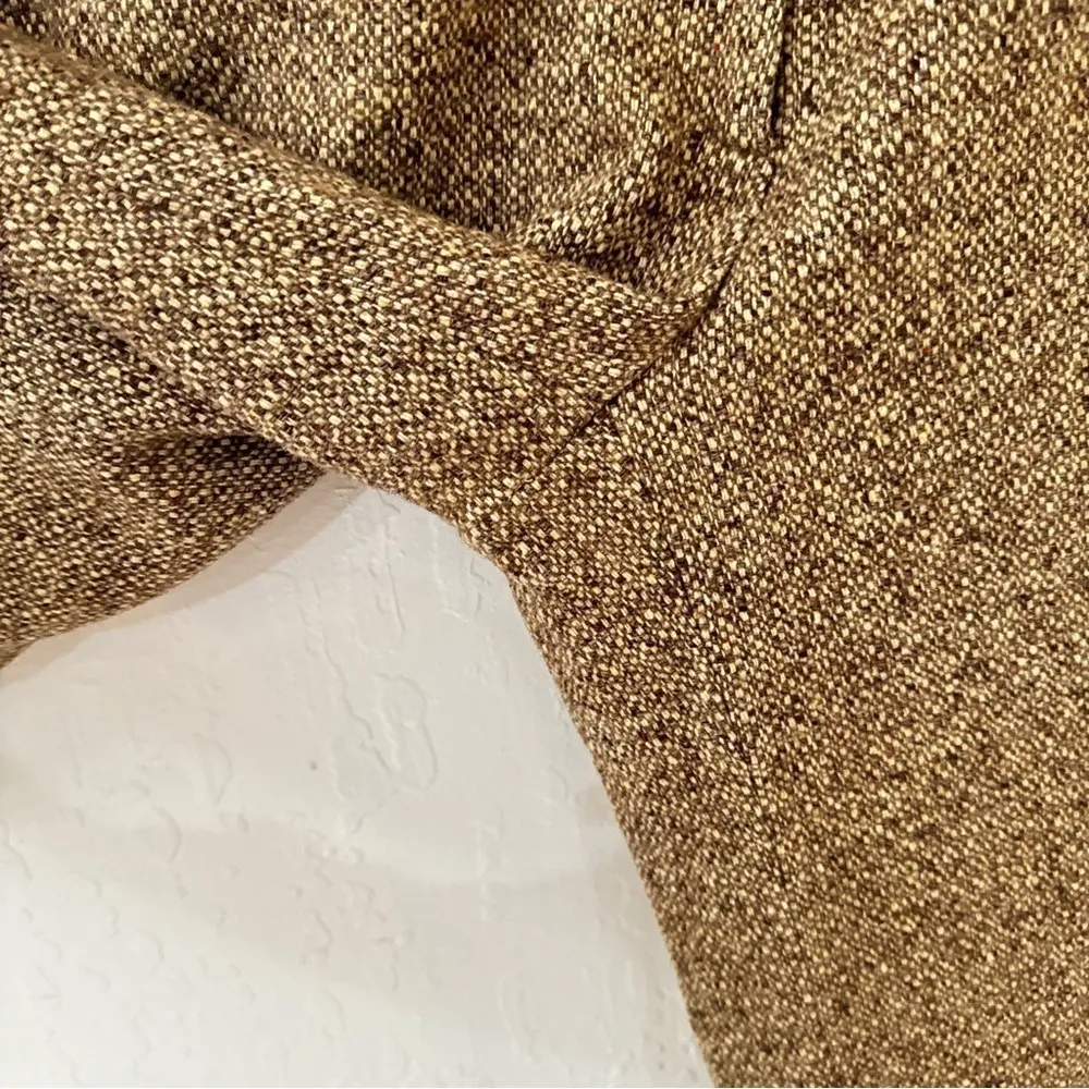 Gerard Darel  Ankle Tan Brown Woven Cuff Zip Clasp Closure Trouser Pants 36 - Image 4