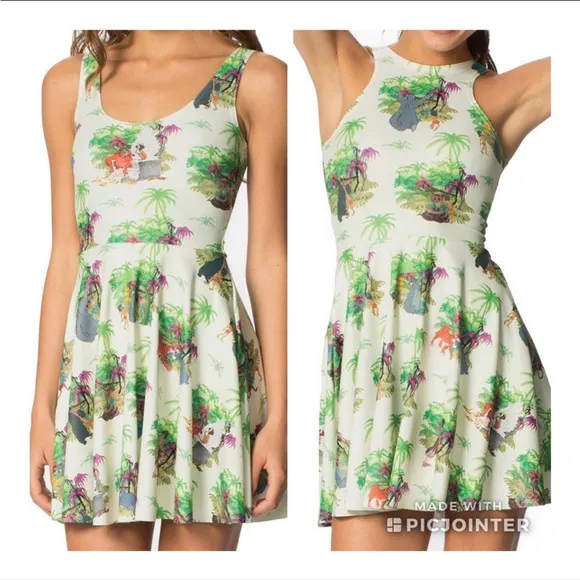 Blackmilk Black Milk Jungle Book Reversible Skater Dress S Disney Racerback - Image 3