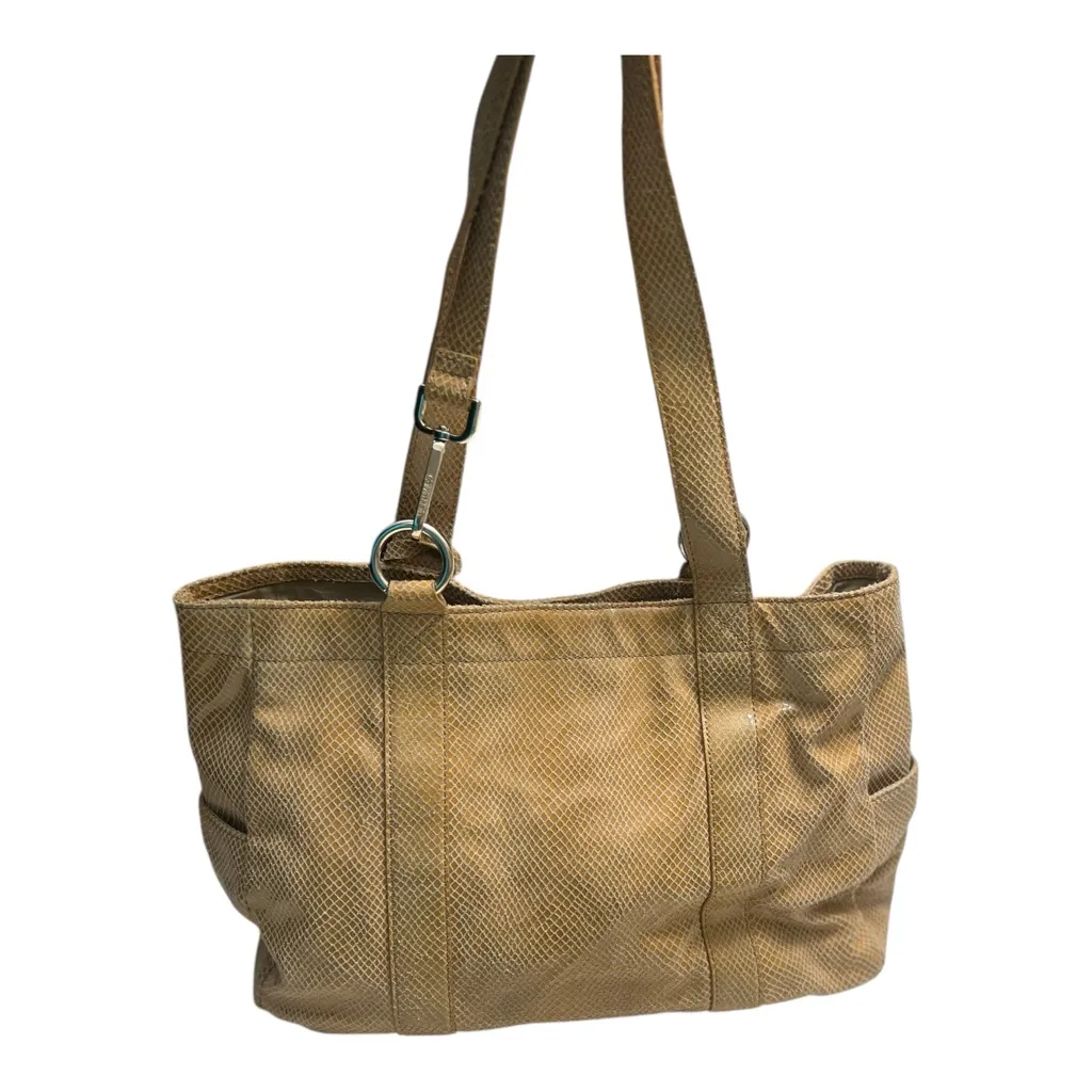 Calvin Klein Snake Skin Embossed Tan Shoulder Bag - Image 3