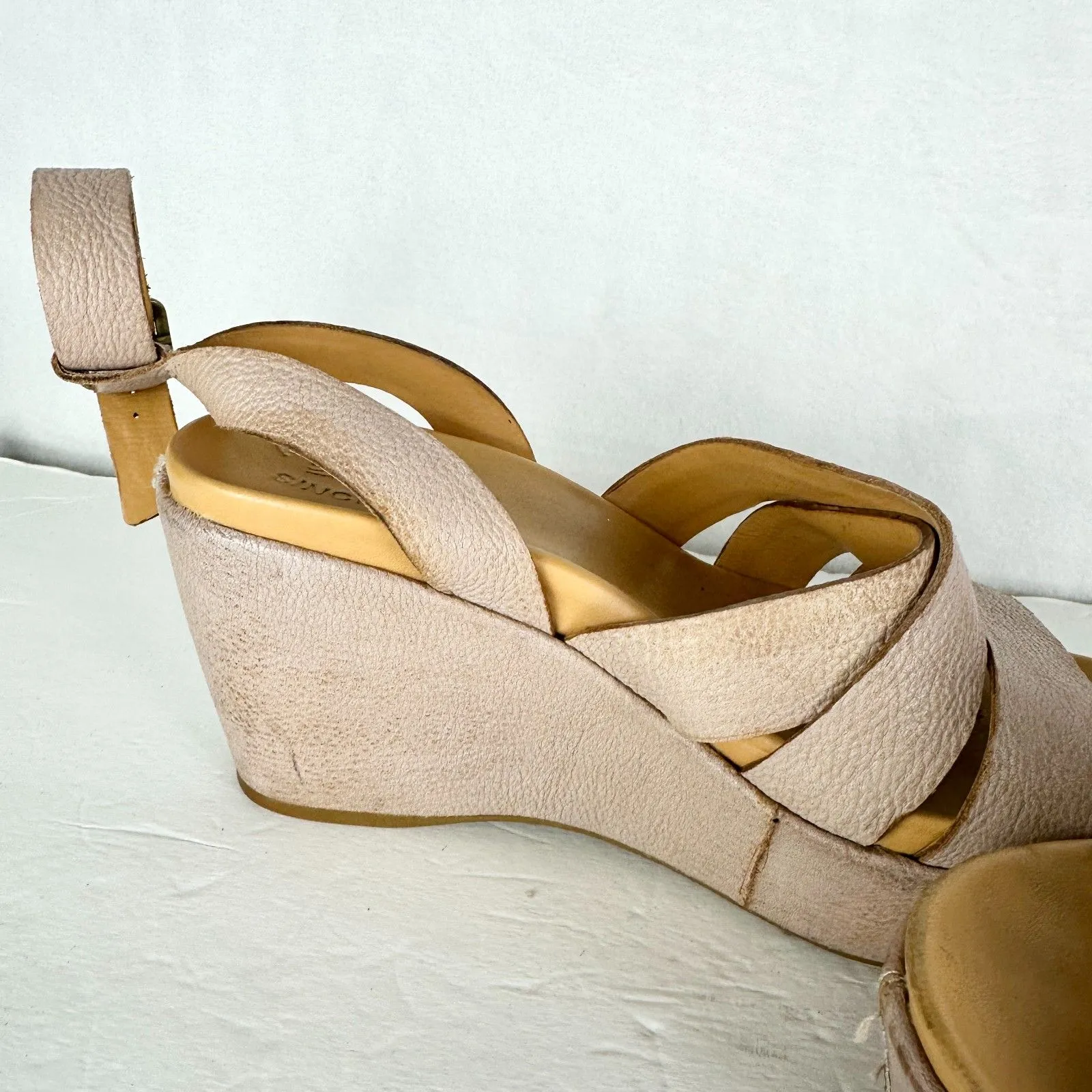 Kork-Ease Amber Wedge Sandal Size 7 Natural Taupe Comfort Leather Ankle Strap - Image 8