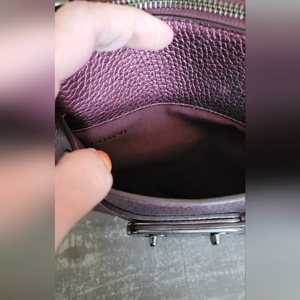 Coach Metallic Cherry Pebble Leather Crossbody Bag - Image 4