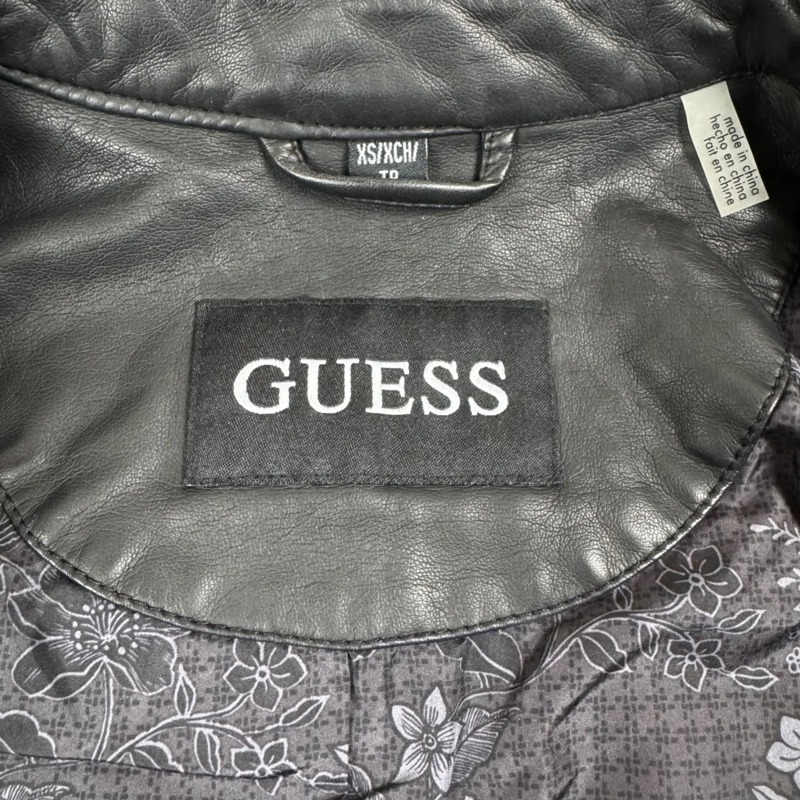 NWT GUESS Black Faux Leather Touch Moto Biker Women's Jacket Size XS - Image 12