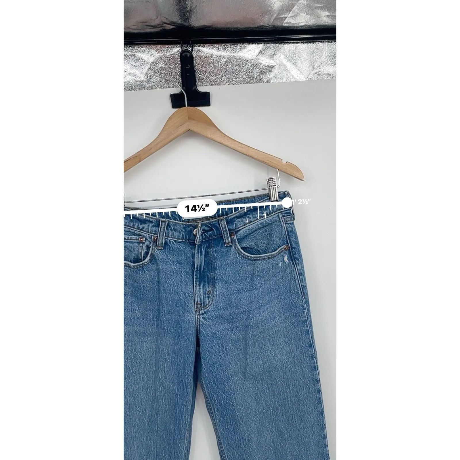 Abercrombie & Fitch 90s Straight Mid Rise Jeans Womens 27/4 Blue Bin9 - Image 5