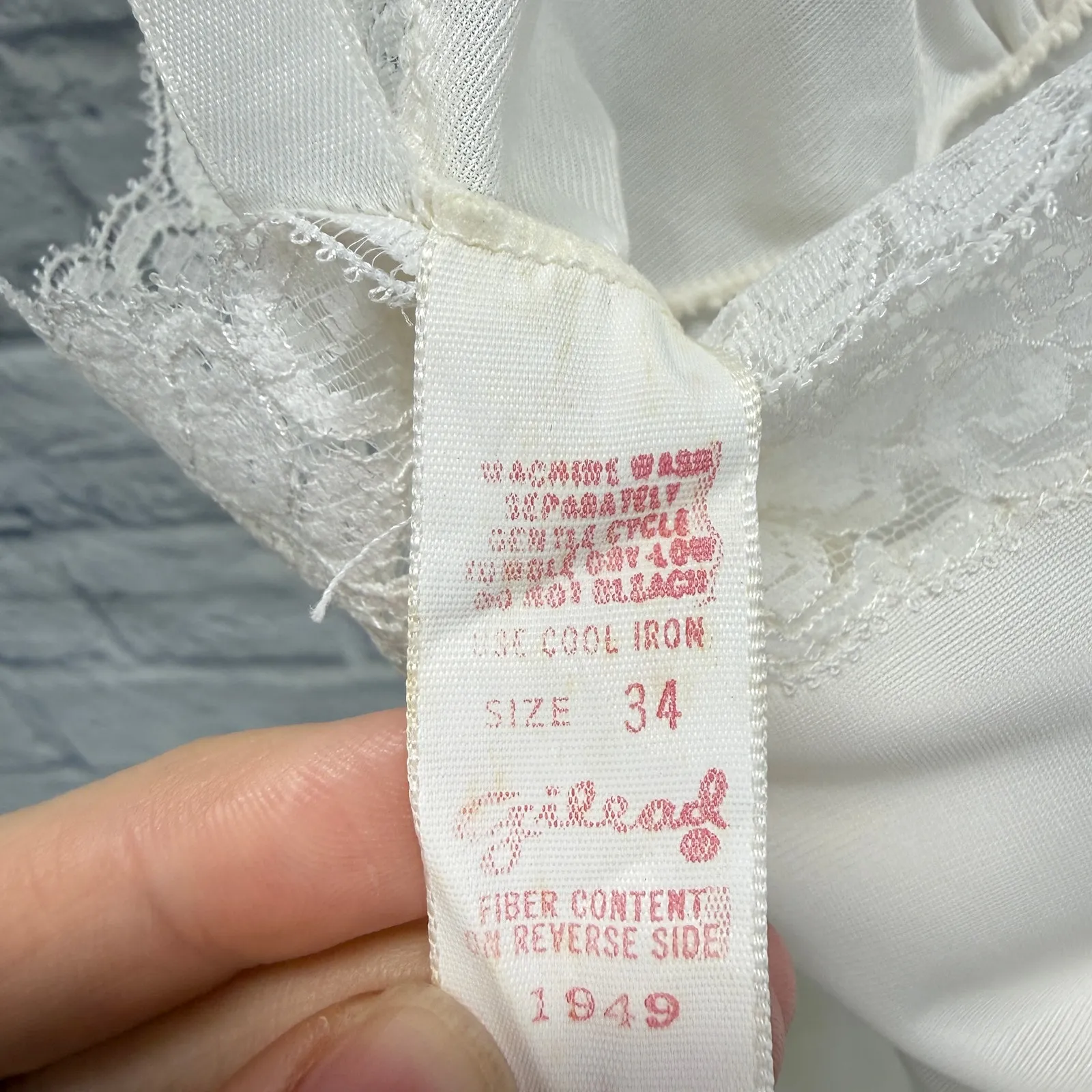 Vintage Gilead Winter White Full Slip Dress Nightgown Lace Size 34 S Lace - Image 6