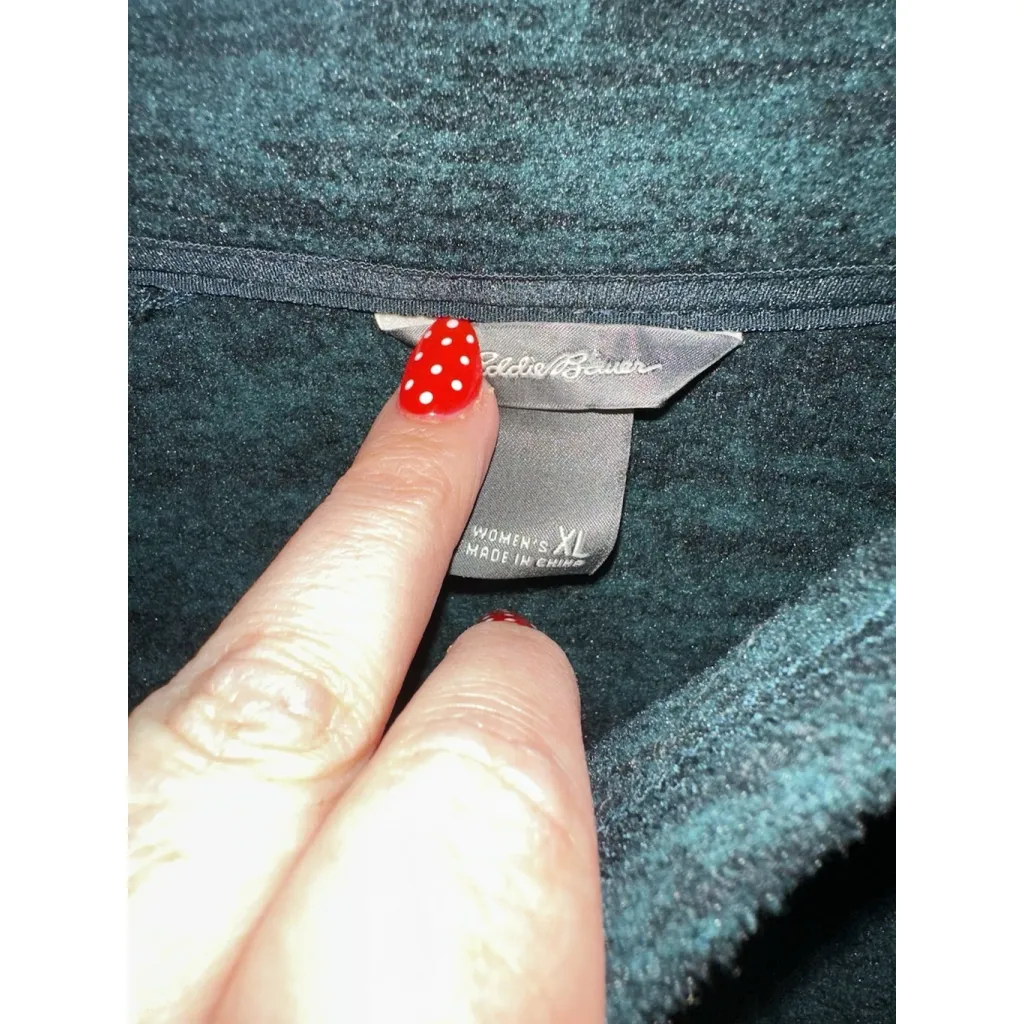 Eddie Bauer  Womens Midweight Quarter Zip Fleece Pullover (Evergreen, XL) - Image 6