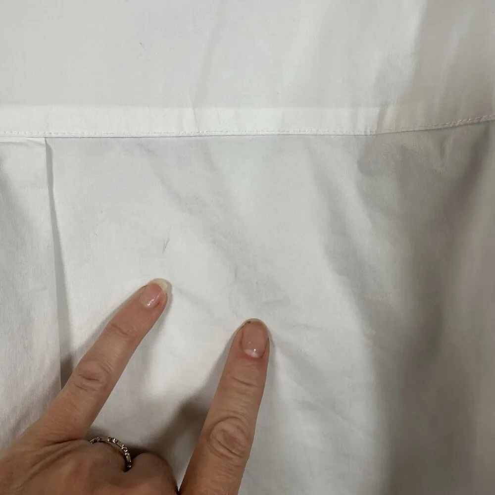 Ming Wang Two Button Top Small White Black Half Sleeve Lightweight Cotton Blend - Image 7