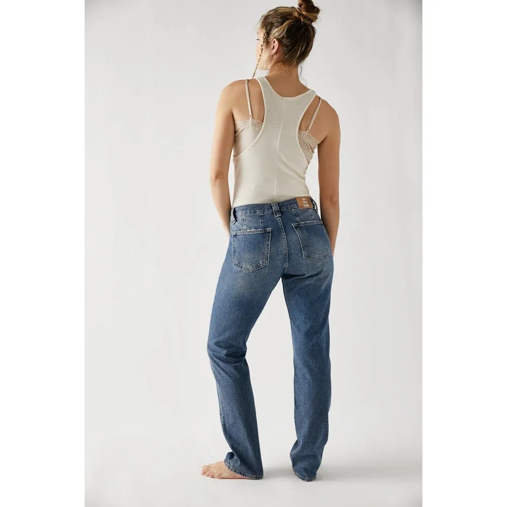 We The Free Free People CRVY Siren Low-Rise Straight Jeans Size 31 NWOT - Image 2