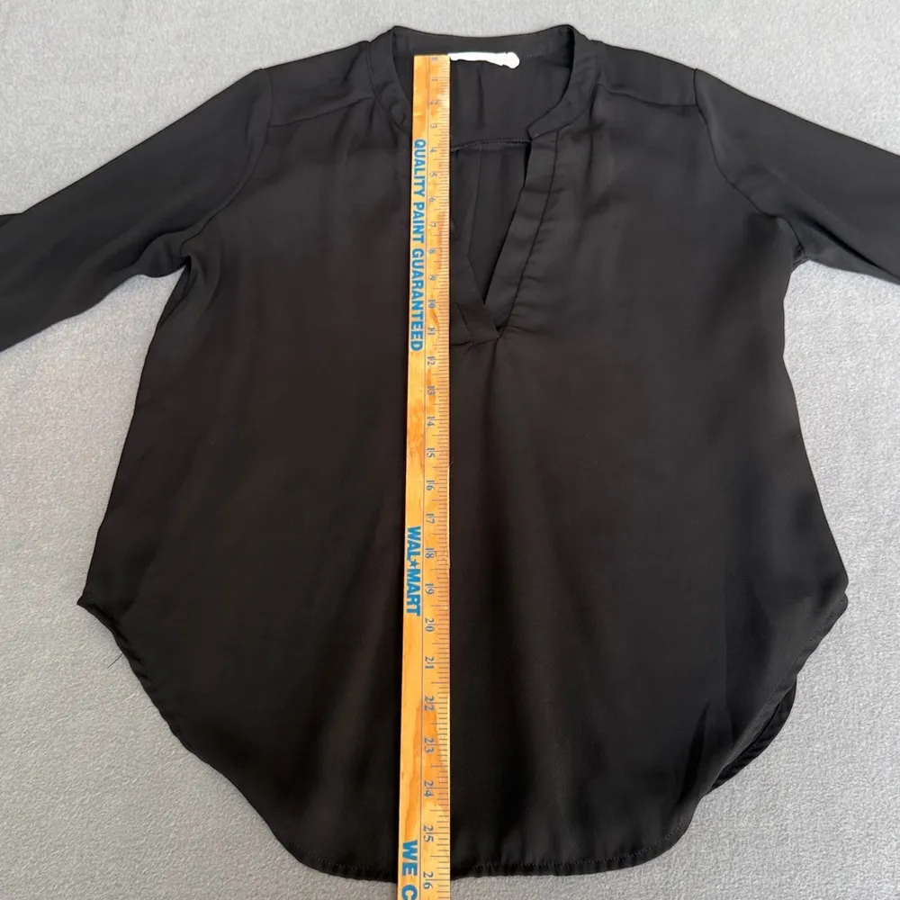 Lush Black Relaxed V-Neck long sleeve flowy blouse size medium‎ - Image 9