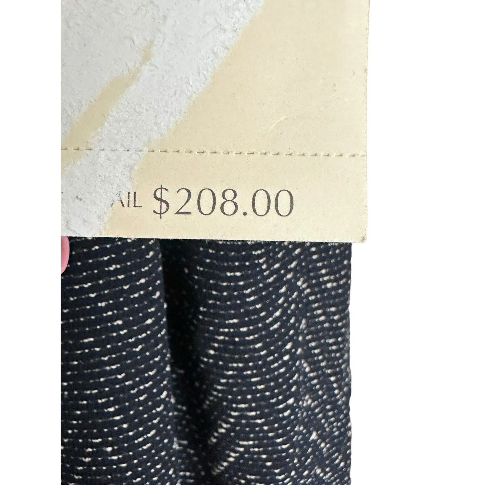 NWT $208 Dana Buchman Size 8 Lined Stretch Zigzag Navy Cream Straight Leg #X3-3 - Image 6