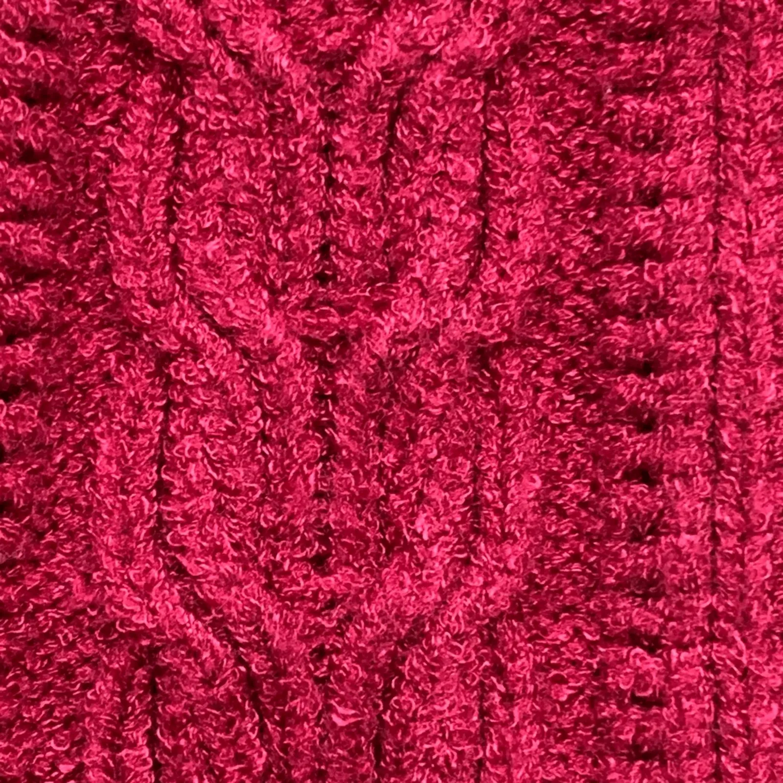 Vintage 90s Burgundy Cable Knit Cardigan Sweater Cream Ruffle Scalloped Trim Red - Image 8