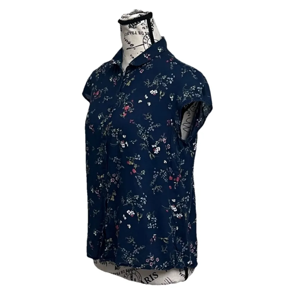 Clockhouse Floral Semi-Sheer Blouse Women’s M Cottagecore Fairy Forest Coastal - Image 3