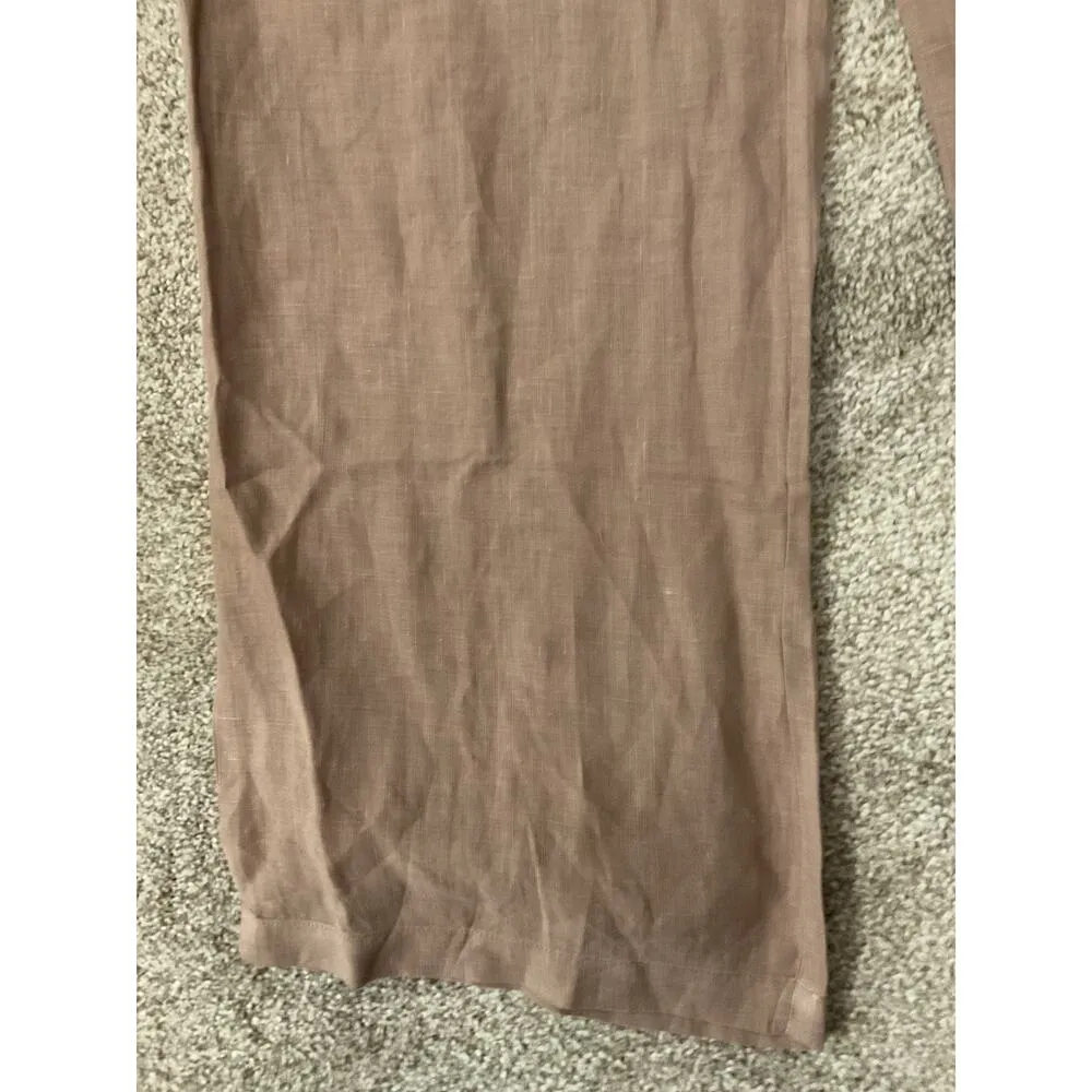 La Fixsun USA Taupe Lightweight Linen Lagenlook Drawstring Pants, M Tan Size M - Image 4