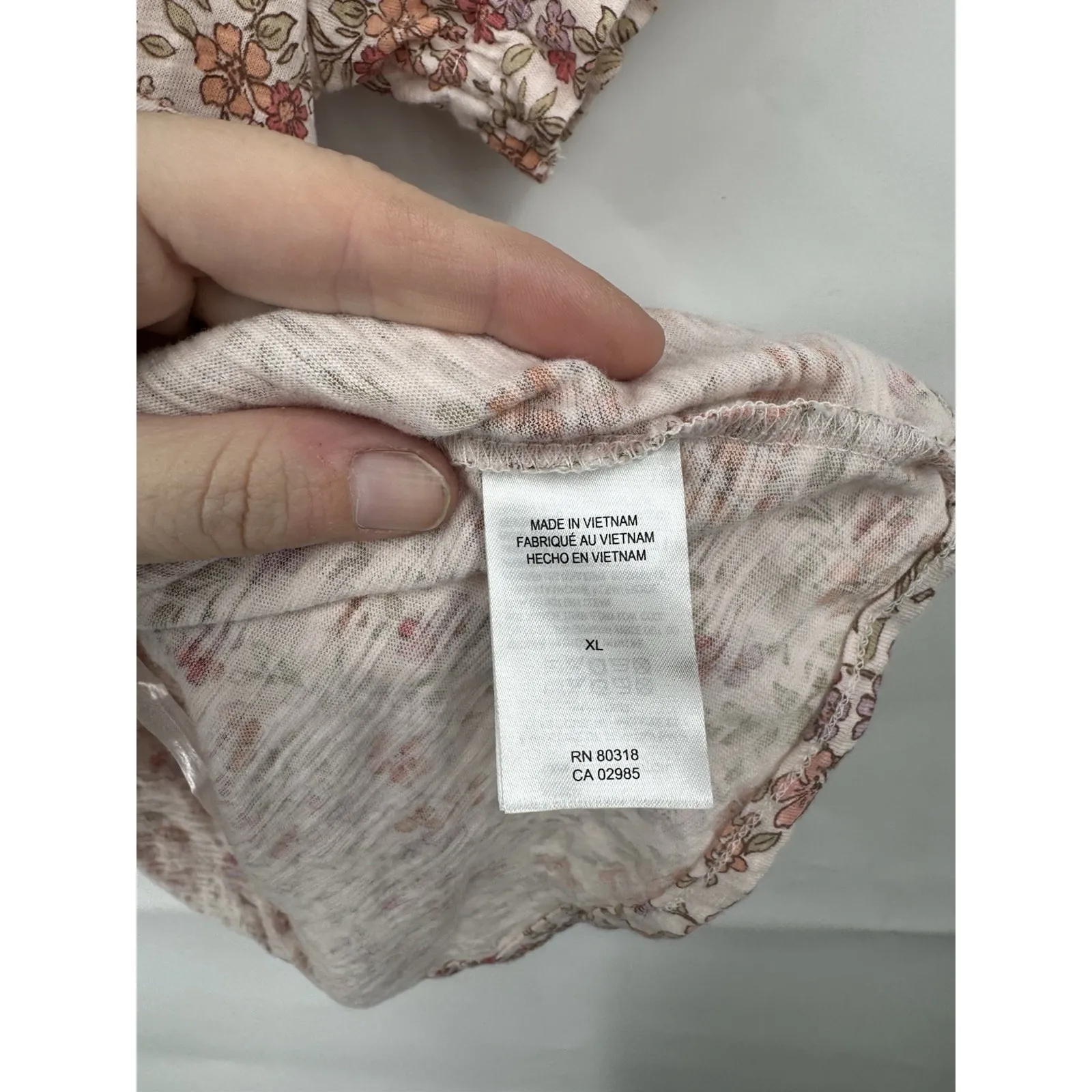 Lucky Brand Square Neck Floral Peasant Top Women Large Cream Prairie Fairy - Image 5