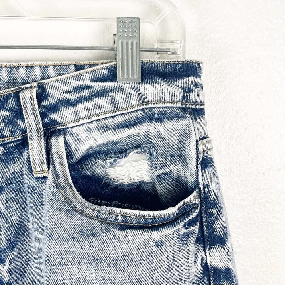 KANCAN Stone Washed Intentionally Ripped Distressed High Rise Mom Jeans Size 27 Blue - Image 13
