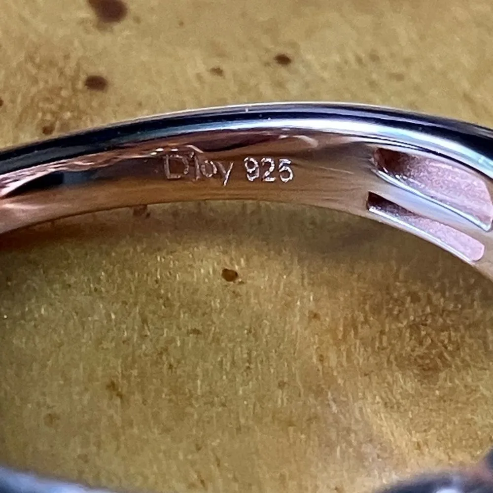 Natural Champagne Diamond Sterling Silver Buckle Ring Size 8 Tan - Image 6