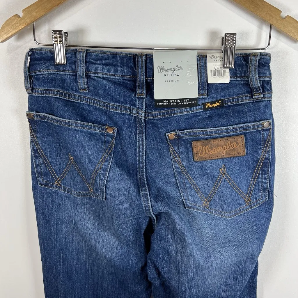 Wrangler Retro Jeans‎ Womens 27x32 High Rise Trouser Flared Medium Wash Cowboy - Image 6