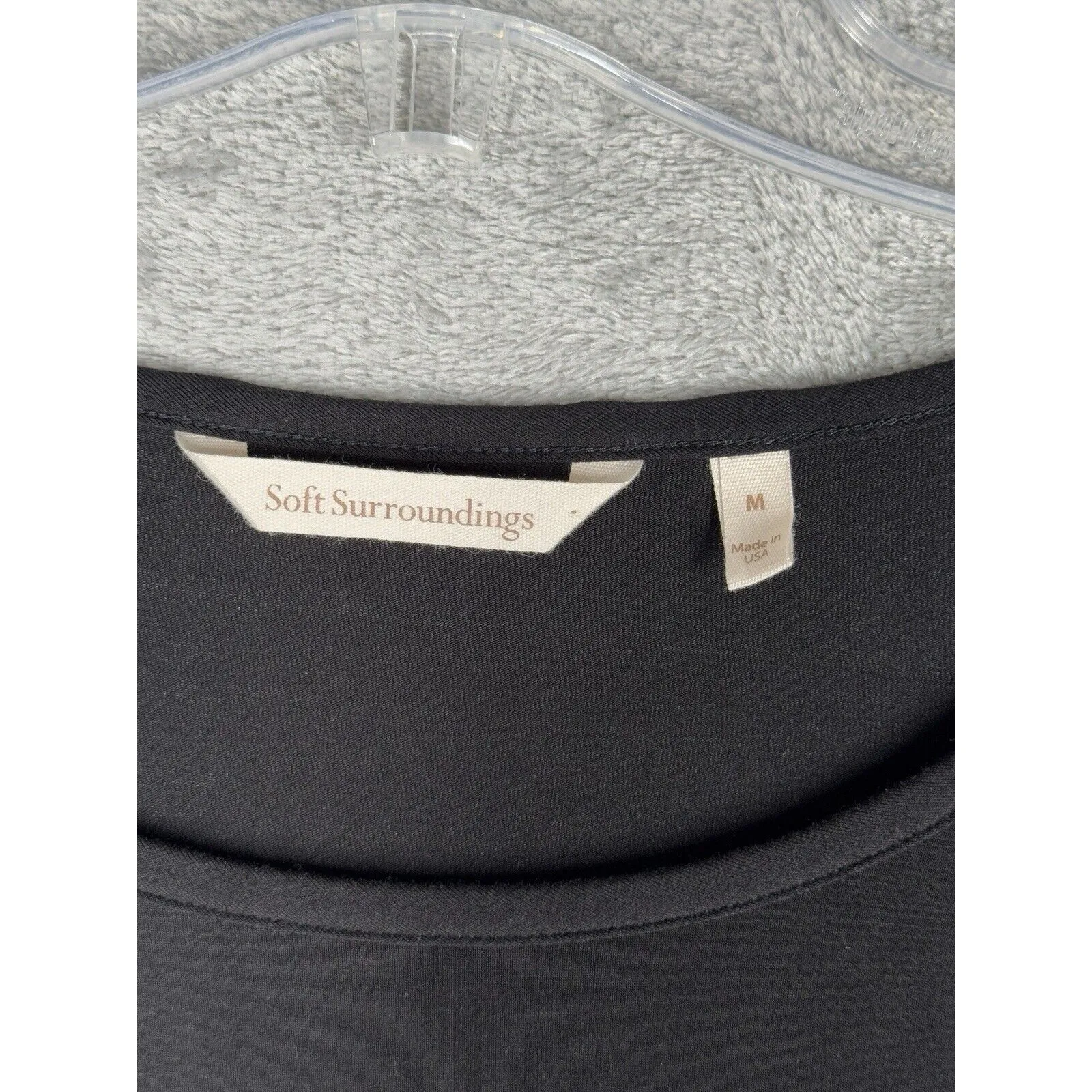 Soft Surroundings Shirt Womens Medium Black White Chantal Pinstripe Top Neutral - Image 5