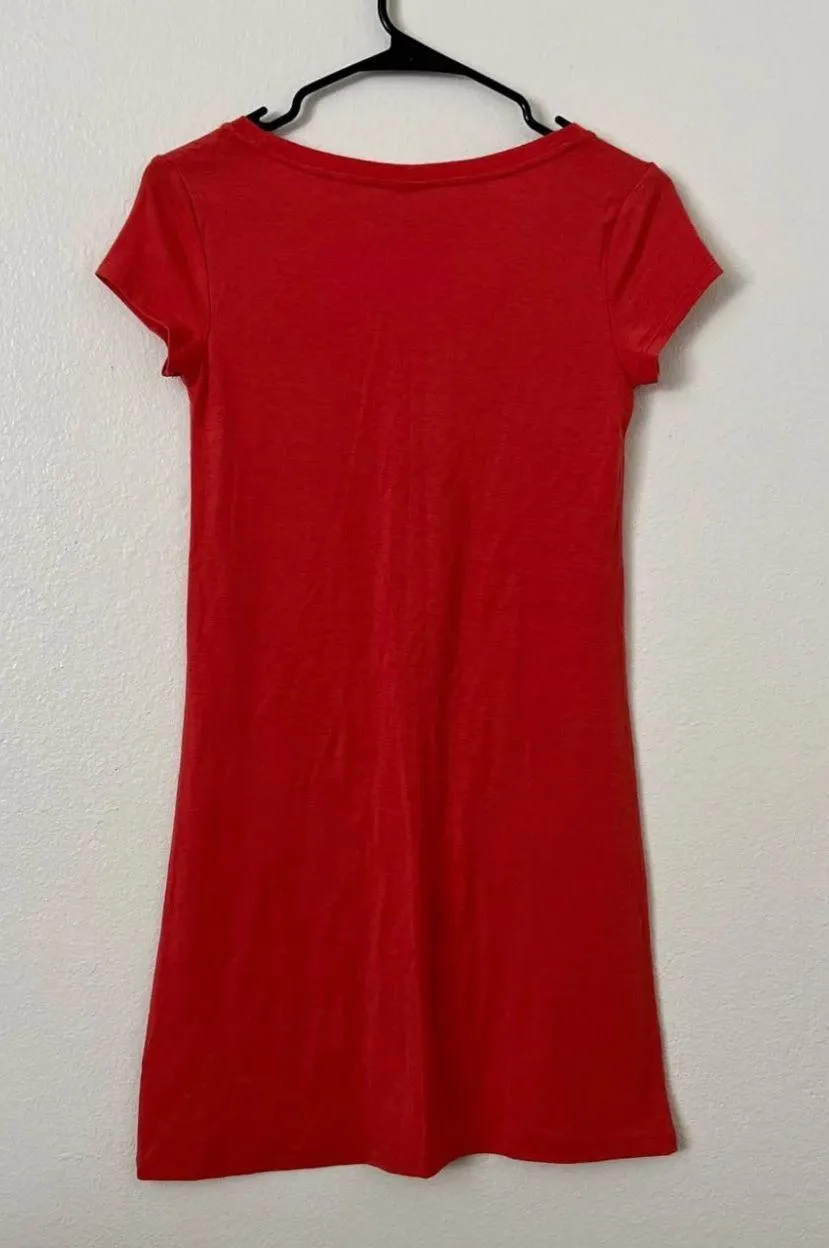 Coral Mini T-Shirt Dress - Image 2