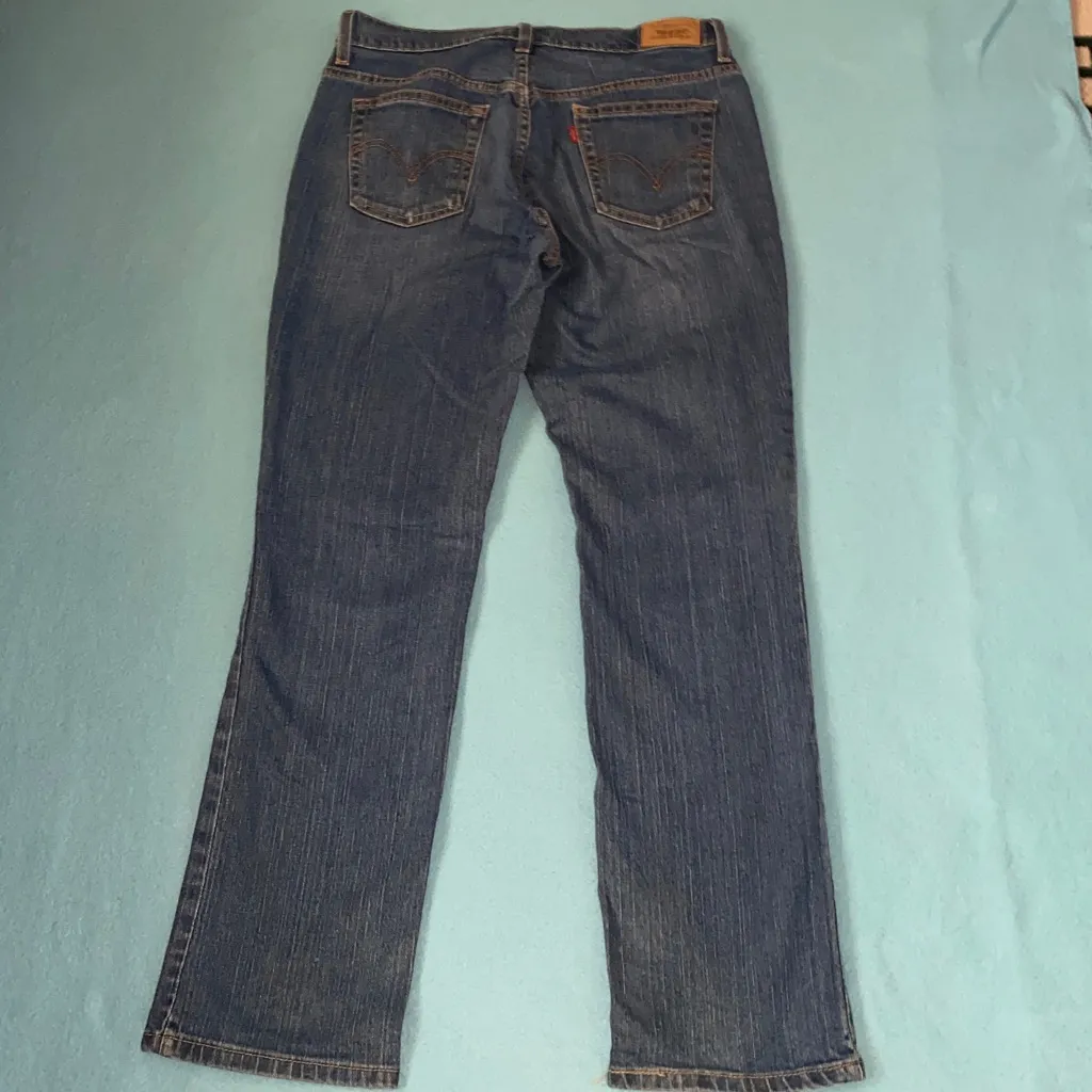 LEVI’S 505 straight leg mid rise 5 pocket blue medium length classic size 10 - Image 4