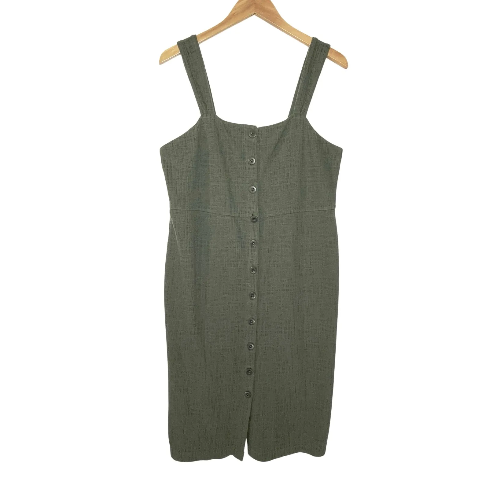MADEWELL x TEXTURE & THREAD Women’s Green Button front Tank Dress - Image 3