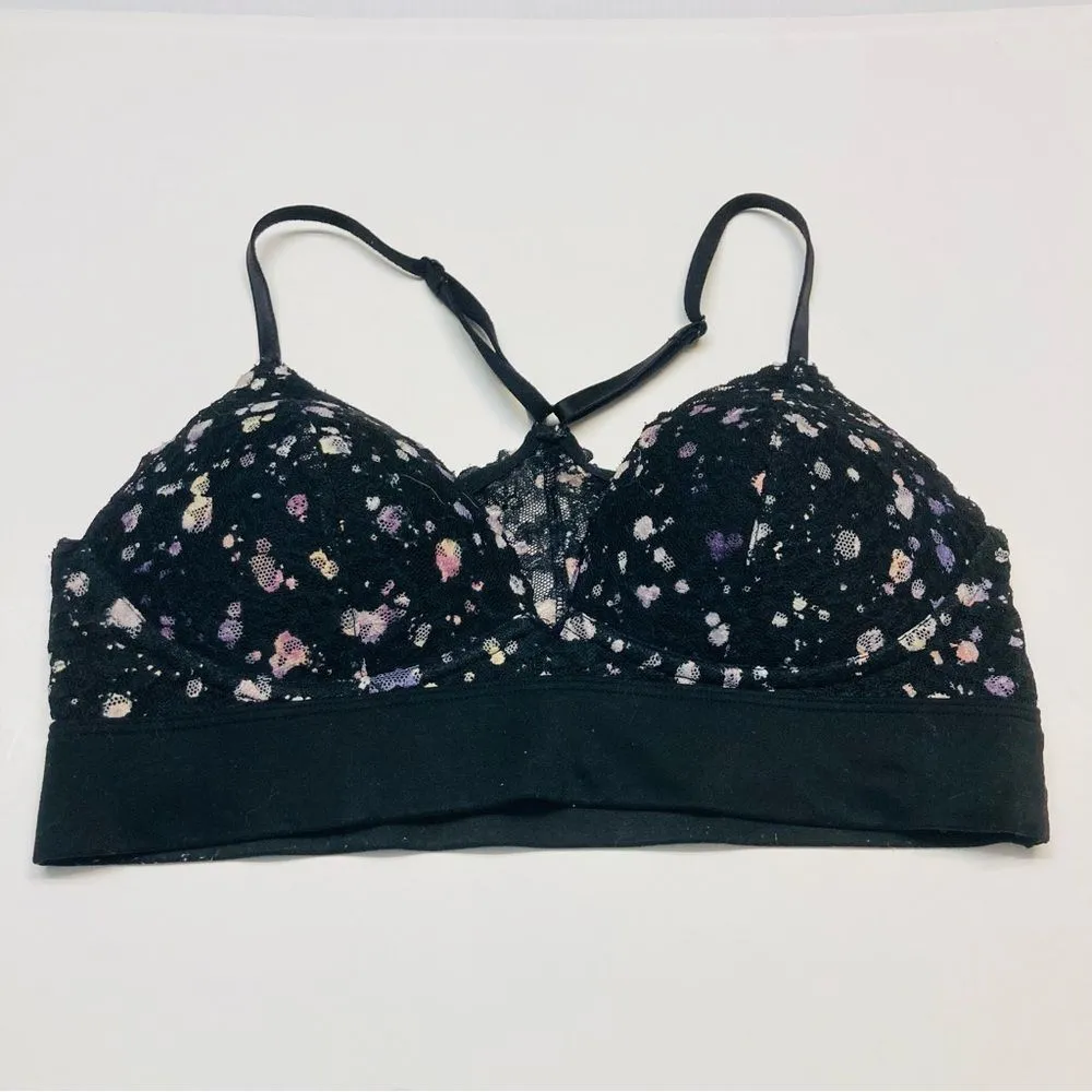 Victoria's‎ Secret Pink Lace Bralette Bra Racerback Lightly Lined Sz Small Black - Image 10