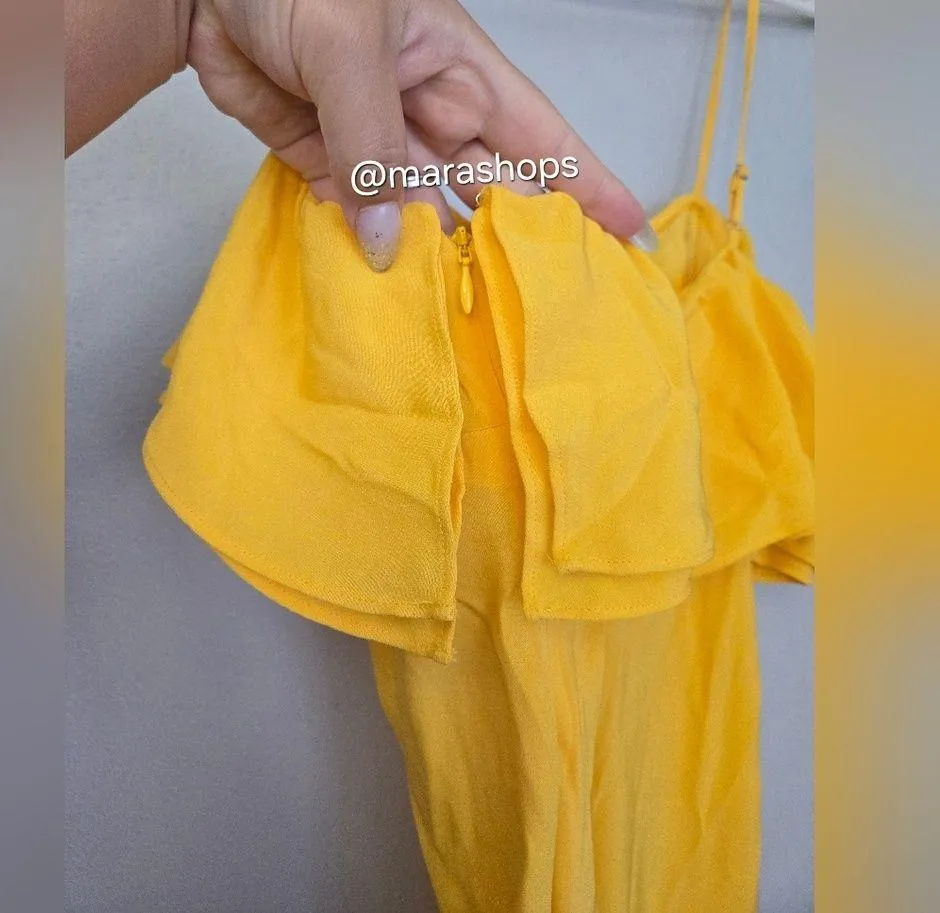 J.Crew  Yellow Ruffle Silk Slip Dress - Image 5