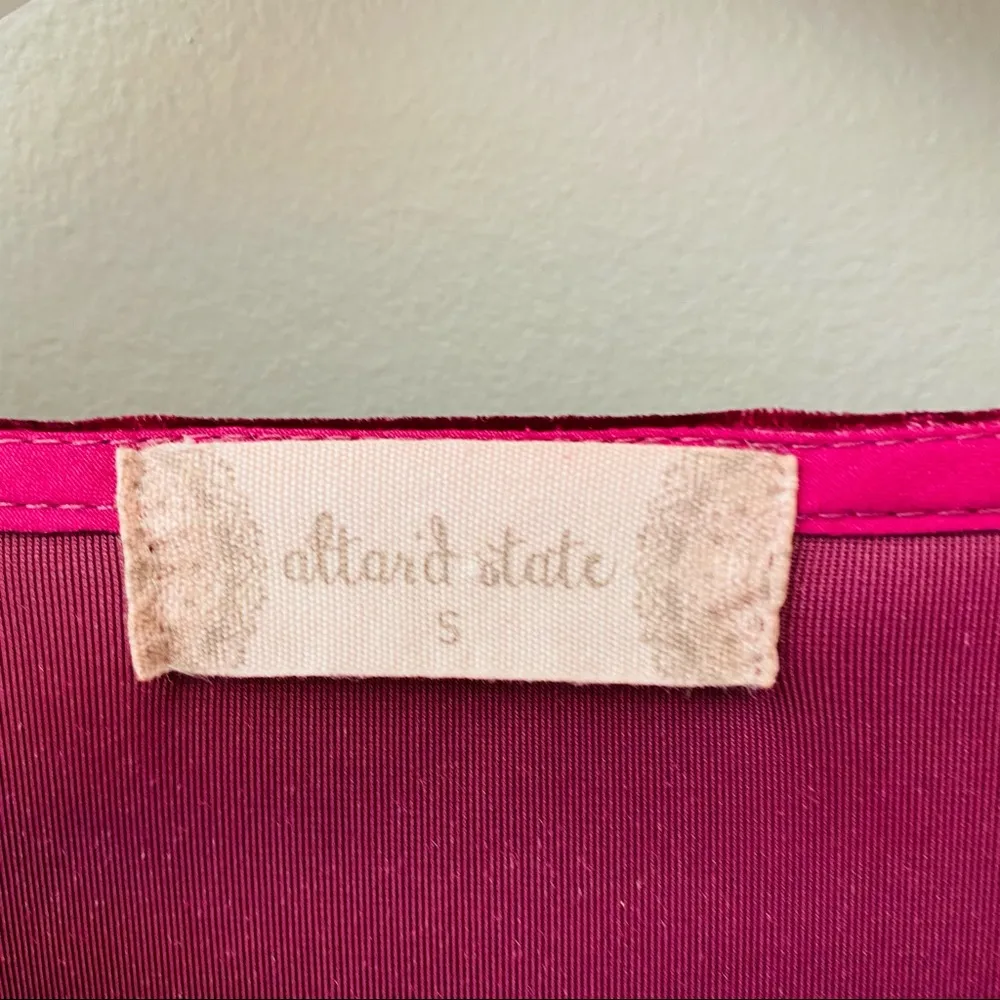 Altar'd State Long Sleeve Velvet Top Red Sz Small - Image 4