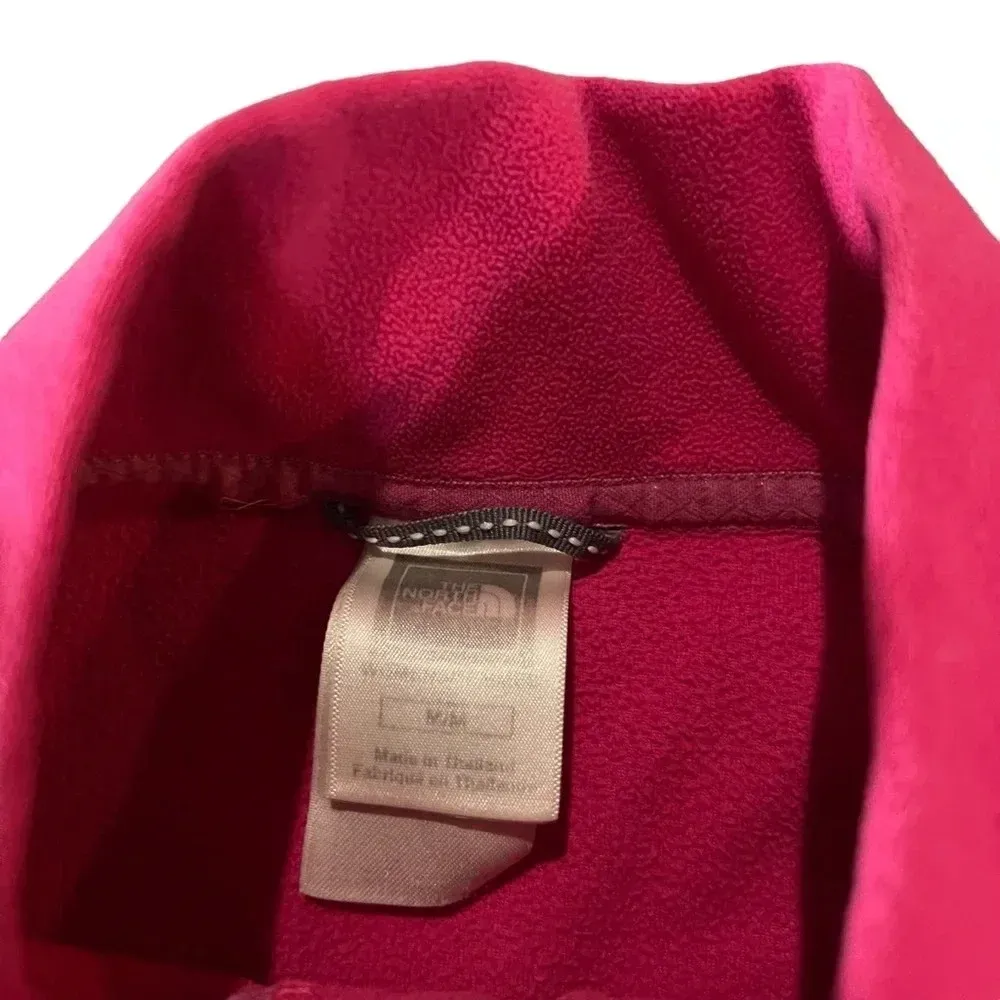 The North Face Pink TKA 100 Glacier 1/4‎ Zip Embroidered Fleece Barbie Pink - Image 3